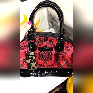 GG Rose Black Red Satchel Bag NEW
